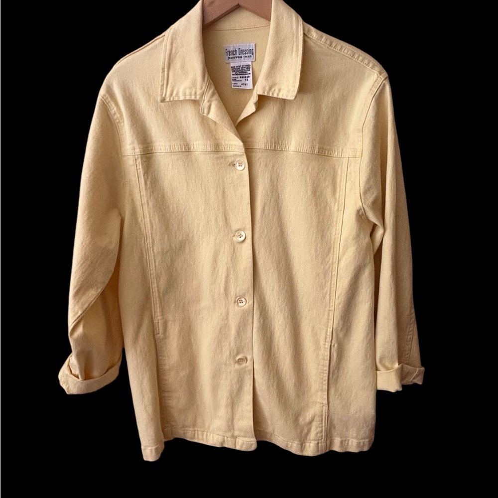 French Dressing Jeanswear- Paris - Long Denim Jacket -Yellow - Size 12